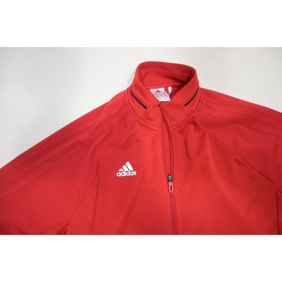 Adidas Track Jacket Climalite Red Full Zip Performance Athletic Womens Sz XL - Picture 8 of 10